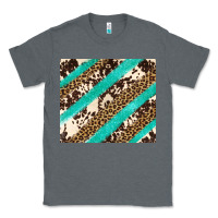 Charcoal Heather turquoise glitter leopard and cowhide Classic Tee - Artiststas