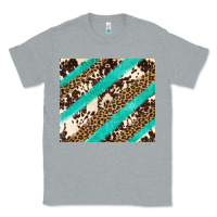 Heather Grey turquoise glitter leopard and cowhide Classic Tee - Artiststas