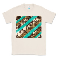 Natural turquoise glitter leopard and cowhide Classic Tee - Artiststas