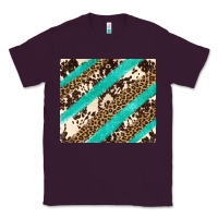 Plum turquoise glitter leopard and cowhide Classic Tee - Artiststas