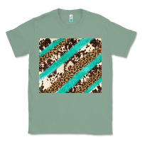 Sage turquoise glitter leopard and cowhide Classic Tee - Artiststas