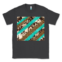 Smoke turquoise glitter leopard and cowhide Classic Tee - Artiststas