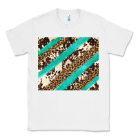 White turquoise glitter leopard and cowhide Classic Tee - Artiststas