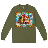Army Green Christmas cowboy gnome Long Sleeve Tee - CowhideDigitalArt