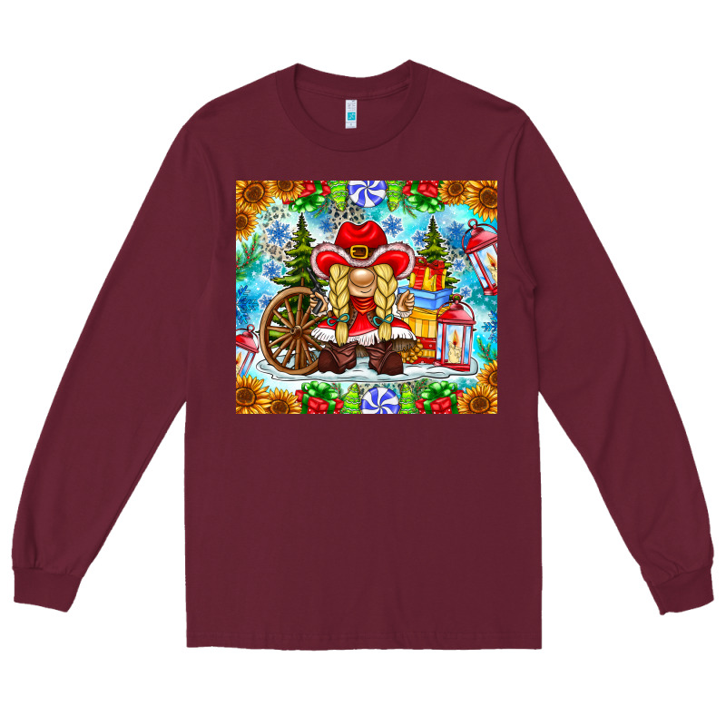 Christmas Cowboy Gnome Long Sleeve Tee by CowhideDigitalArt | Teevron