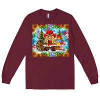 Burgundy Christmas cowboy gnome Long Sleeve Tee - CowhideDigitalArt