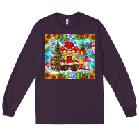 Plum Christmas cowboy gnome Long Sleeve Tee - CowhideDigitalArt