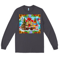 Smoke Christmas cowboy gnome Long Sleeve Tee - CowhideDigitalArt