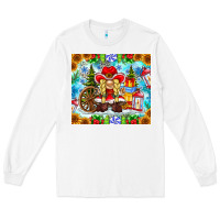 White Christmas cowboy gnome Long Sleeve Tee - CowhideDigitalArt