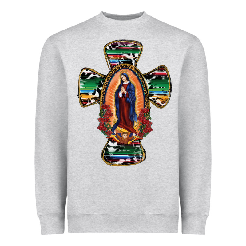 Our Lady Of Guadalupe Cross Heavyweight Sweatshirt by RanaPortraitStore | Teevron