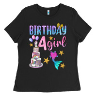 Black birthday girl 4 Ladies Tee - BundleAndBundleShop