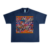 Navy african ankara zebra seamless pattern Urban Heavy Tee - BundleAndBundleShop