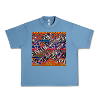 Pebble Blue african ankara zebra seamless pattern Urban Heavy Tee - BundleAndBundleShop