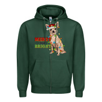 Sports Green merry and bright chihuahua Zipper Hoodie - RanaPortraitStore