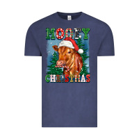 Vintage Denim mooey christmas heifer Vintage Tee - FaDigitalArtStudio