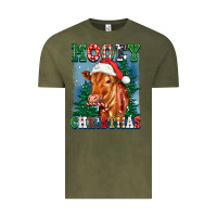 Vintage Olive mooey christmas heifer Vintage Tee - FaDigitalArtStudio