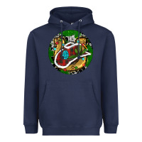 Navy Cowboy Christmas Heavyweight Hoodie - RanaPortraitStore