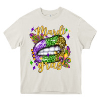 Cream mardi gras with  lip olivia Heavy Core Tee - OliviaCreatesArt
