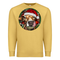 Antique Gold Hereford Cow Christmas Premium Sweatshirt - RanaPortraitStore