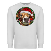 Dove Grey Hereford Cow Christmas Premium Sweatshirt - RanaPortraitStore