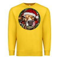 Lemon Hereford Cow Christmas Premium Sweatshirt - RanaPortraitStore
