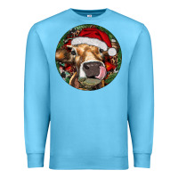 Ocean Blue Hereford Cow Christmas Premium Sweatshirt - RanaPortraitStore