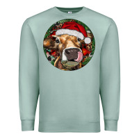Seafoam Hereford Cow Christmas Premium Sweatshirt - RanaPortraitStore