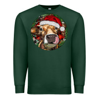 Sports Green Hereford Cow Christmas Premium Sweatshirt - RanaPortraitStore