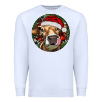White Hereford Cow Christmas Premium Sweatshirt - RanaPortraitStore