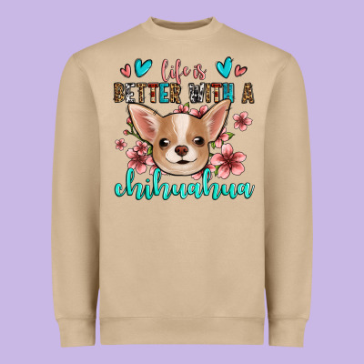 Life Is Better With A Chihuahua Heavyweight Sweatshirt Designed By Jasminsmagicworld