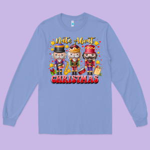Nuts About Christmas Long Sleeve Tee Designed By Cowhidedigitalart