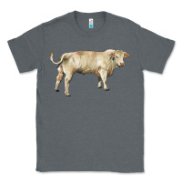 Charcoal Heather charolais bull Classic Tee - RanaPortraitStore