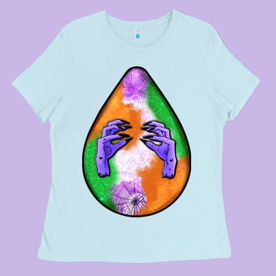 Halloween Hands Teardrop Ladies Tee Designed By Bundleandbundleshop