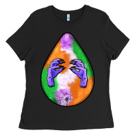 Black halloween hands teardrop Ladies Tee - BundleAndBundleShop