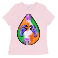Bubblegum Pink halloween hands teardrop Ladies Tee - BundleAndBundleShop