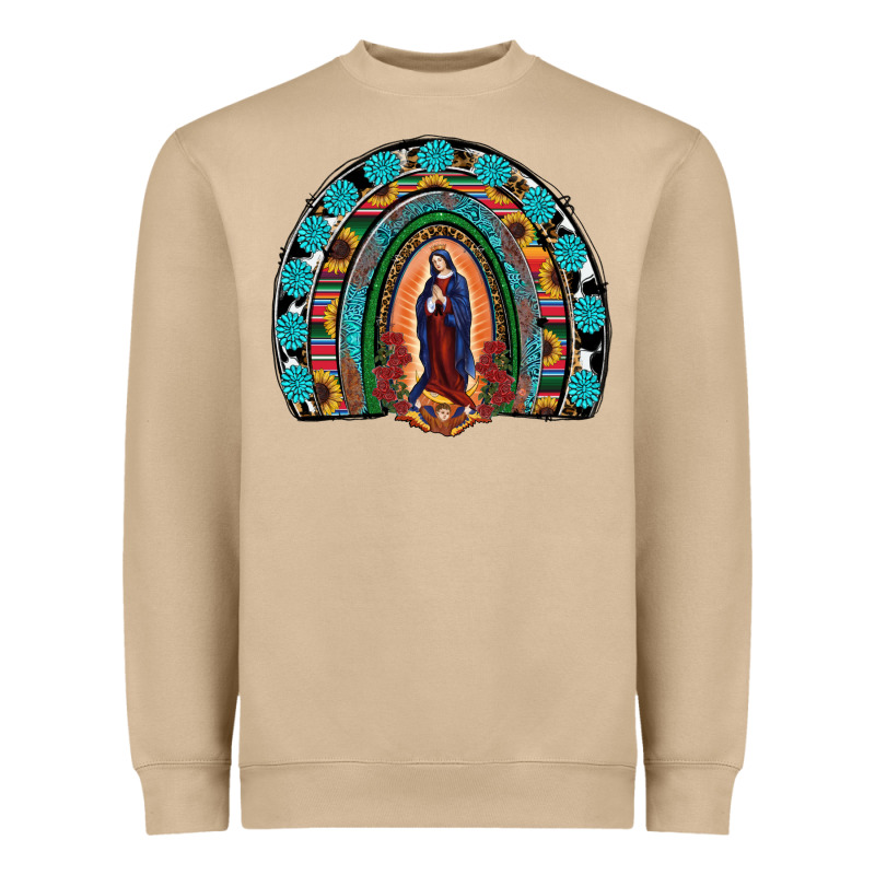 Lady Of Guadalupe Rainbow Heavyweight Sweatshirt by RanaPortraitStore | Teevron