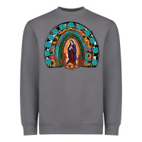 Storm Lady Of Guadalupe Rainbow Heavyweight Sweatshirt - RanaPortraitStore