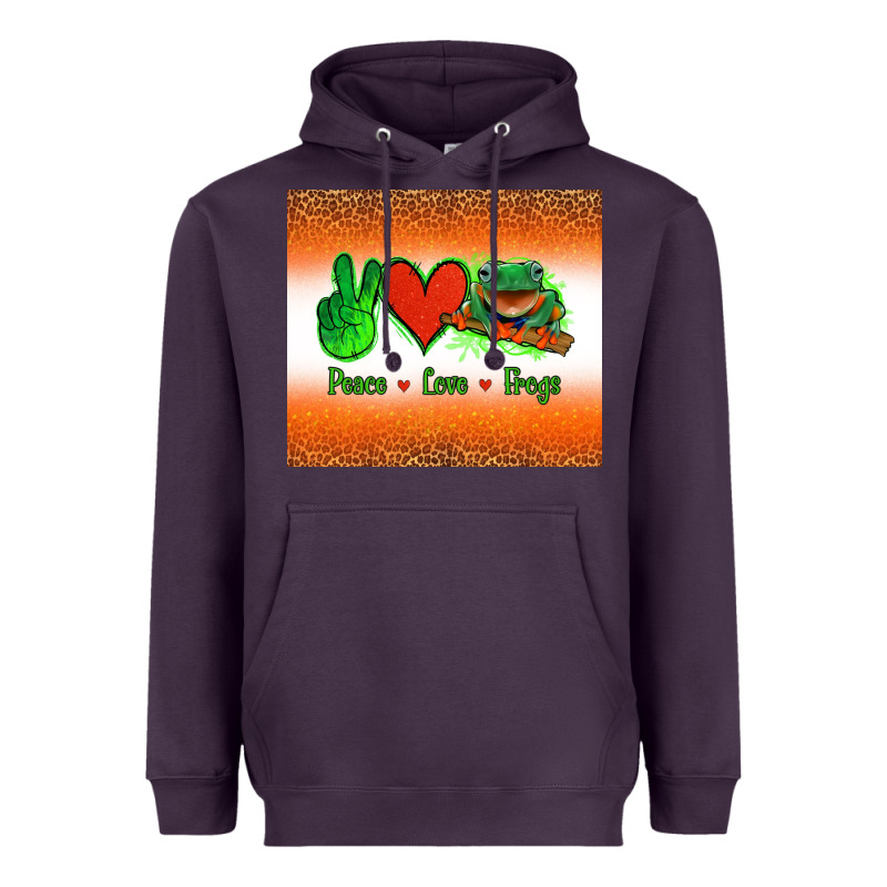 Peace Love Frogs Heavyweight Hoodie by Jasminsmagicworld | Teevron