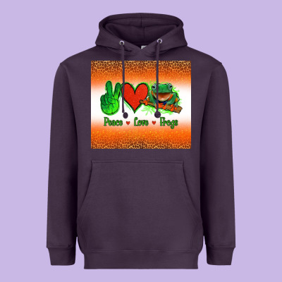 Peace Love Frogs Heavyweight Hoodie Designed By Jasminsmagicworld
