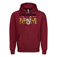 Burgundy western chihuahua mom Zipper Hoodie - RanaPortraitStore