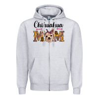 Heather Grey western chihuahua mom Zipper Hoodie - RanaPortraitStore