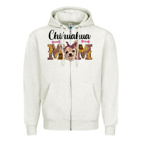 Oatmeal Heather western chihuahua mom Zipper Hoodie - RanaPortraitStore