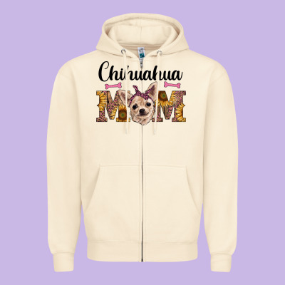 Western Chihuahua Mom Zipper Hoodie Designed By Ranaportraitstore