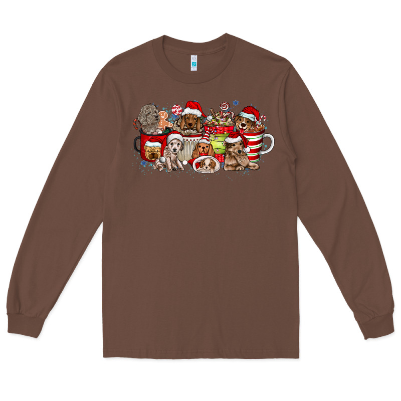 Christmas Dog Coffee Long Sleeve Tee by CowhideDigitalArt | Teevron