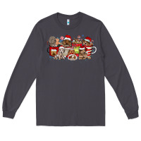 Smoke Christmas Dog Coffee Long Sleeve Tee - CowhideDigitalArt