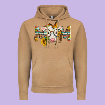 Western Baby Calf Mom With Sunflower Mother's Day Vintage Hoodie Designed By Lillyallendesigns