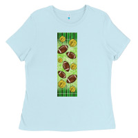 Baby Blue american football with lightning bolt  pen wrap Ladies Tee - BundleAndBundleShop