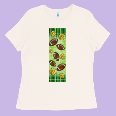 American Football With Lightning Bolt  Pen Wrap Ladies Tee Designed By Bundleandbundleshop