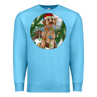 Ocean Blue Cockapoo Christmas Premium Sweatshirt - RanaPortraitStore