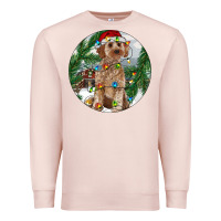 Pale Pink Cockapoo Christmas Premium Sweatshirt - RanaPortraitStore